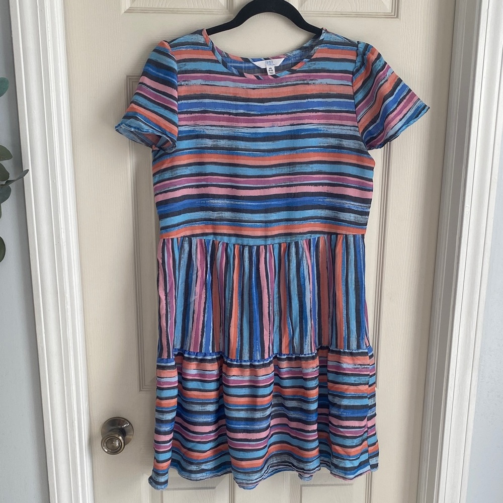 Time and Tru Colorful Striped Mini Dress